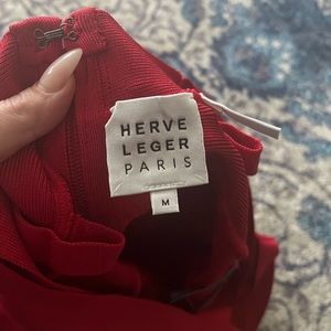 Red Herve Leger bandage dress